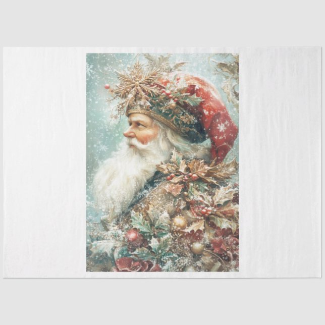 Papier Mousseline Christmas Foilage Père Noël (Recto)