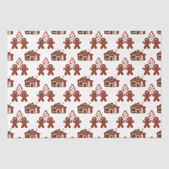 Papier Mousseline Christmas Gingerbread Cookhouse People (Recto)