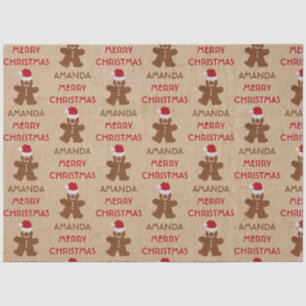 Papier Mousseline Christmas Gingerbread Homme Cookies Nom personnali