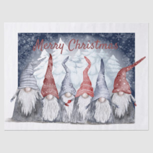 Papier Mousseline Christmas Gnomes