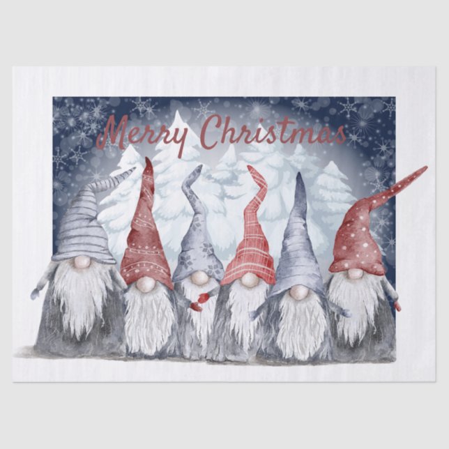 Papier Mousseline Christmas Gnomes (Recto)
