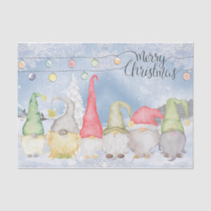Papier Mousseline Christmas Gnomes