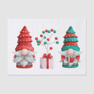 Papier Mousseline Christmas Gnomes