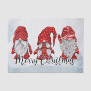 Papier Mousseline Christmas Gnomes