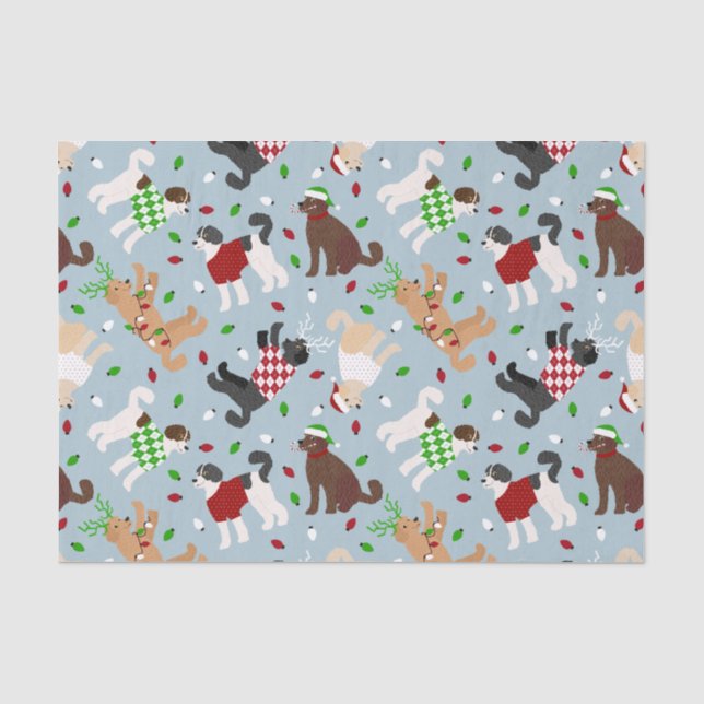 Papier Mousseline Christmas Goldendoodle Labradoodle Tissu Papier (Recto)