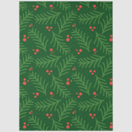 Papier Mousseline Christmas Greenery Berries Artisan Modern Holiday