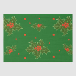 Papier Mousseline Christmas Holly