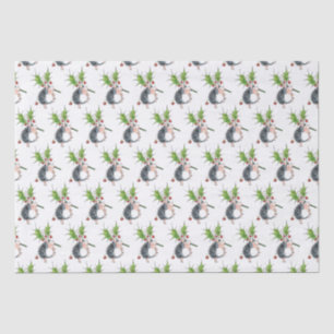 Papier Mousseline Christmas Holly Hedgehog