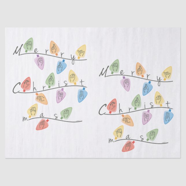 Papier Mousseline Christmas Lights in Sign Language (Recto)