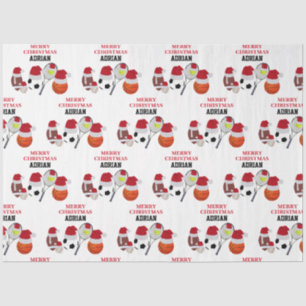 Papier Mousseline Christmas Père Noël Sports Athletic Balls Personna