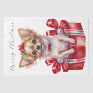 Papier Mousseline Christmas Puppy Dog présente