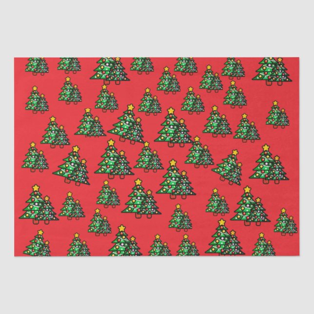 Papier Mousseline Christmas Red Tissue Paper (Recto)