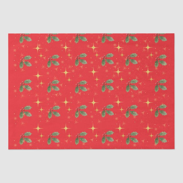 Papier Mousseline Christmas Red Tissue Paper (Recto)