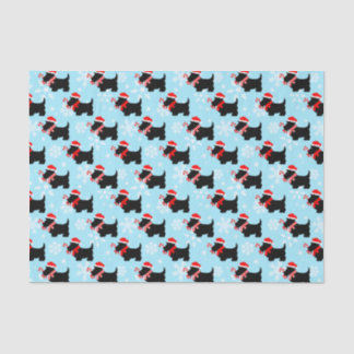 Papier Mousseline Christmas Scottie Dogs Pattern