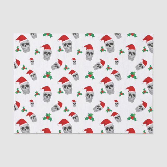 Papier Mousseline Christmas Skull Tissue Paper (Recto)