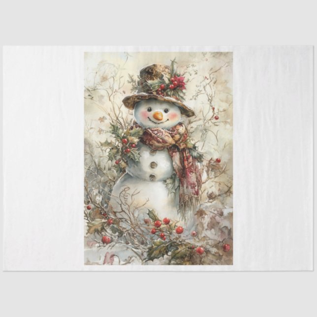 Papier Mousseline Christmas Snowman (Recto)