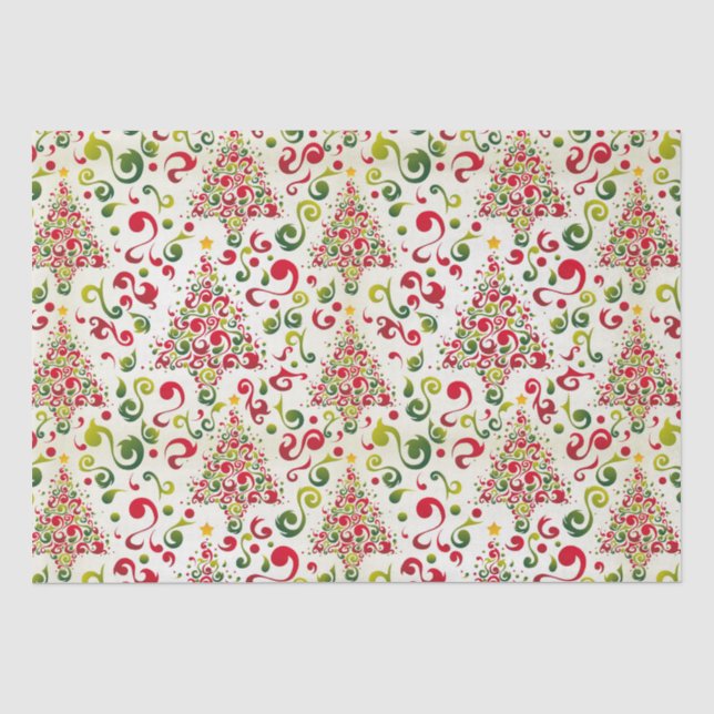 Papier Mousseline Christmas Tree Swirls (Recto)