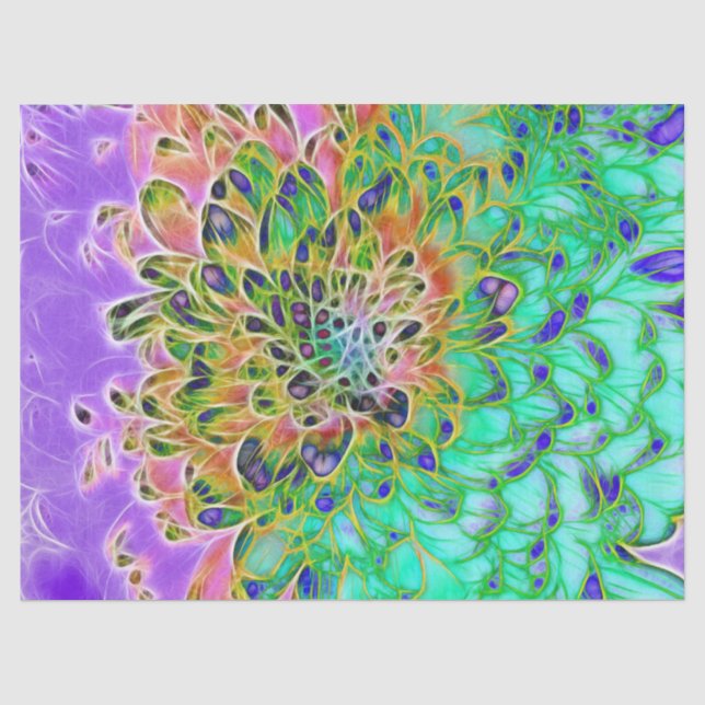 Papier Mousseline Chrysanthème de paon (Recto)