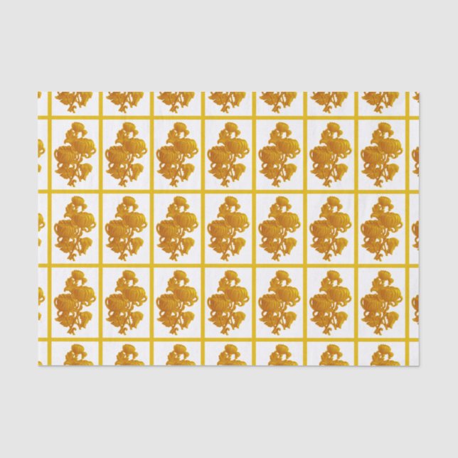 Papier Mousseline Chrysanthème jaune (Recto)