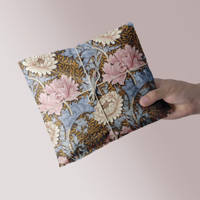 Papier Mousseline Chrysanthème rose Fleurs William Morris (Créateur téléchargé)