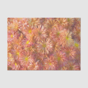 Papier Mousseline Chrysanthème Rose Jaune Floral Découpage Joli