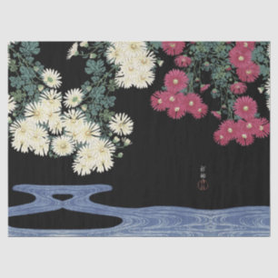 Papier Mousseline Chrysanthèmes, Eau courante, Floral japonais