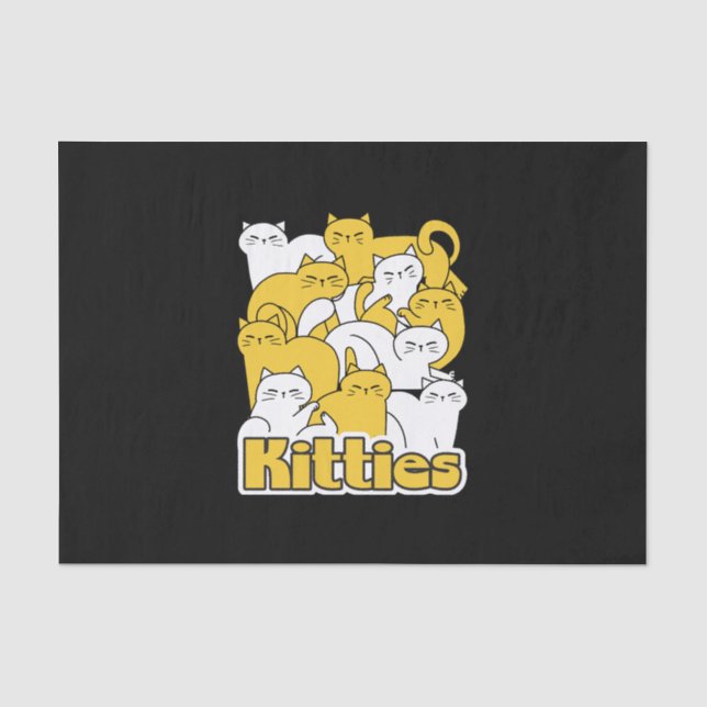 Papier Mousseline Chubby Kitties Design - Cat Art adorable (Recto)
