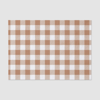 Papier Mousseline CHUTE Brown ET BLANCHE EN VICHY MOTIF PLAID