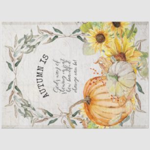 Papier Mousseline Chute Citrouille Tournesol aquarelle Floral Découp