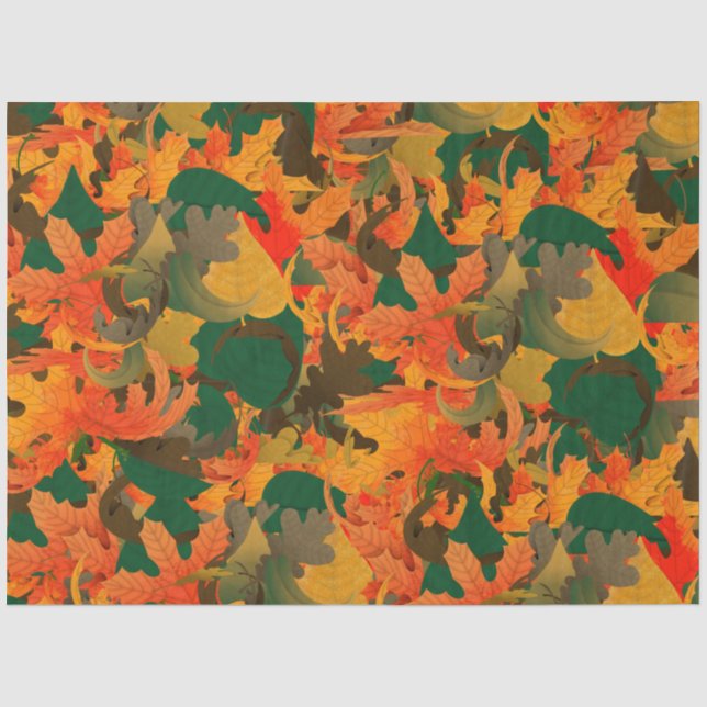 Papier Mousseline Chute du Motif Feuille pour l'automne  (Recto)