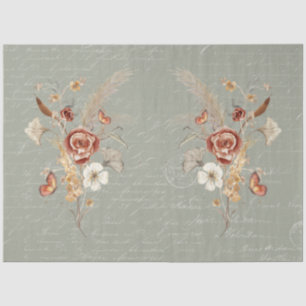 Papier Mousseline Chute Fleur sauvage Pampas Grass Sage Green Decoup