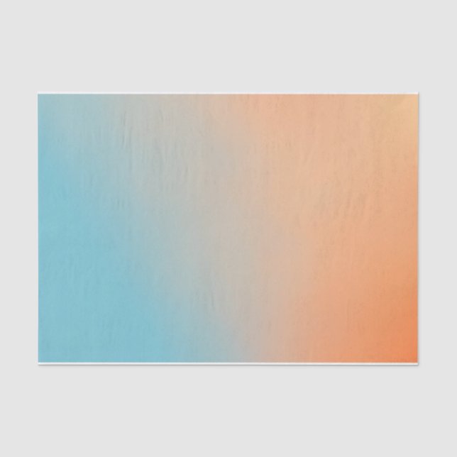 Papier Mousseline Ciel bleu clair et orange (Recto)