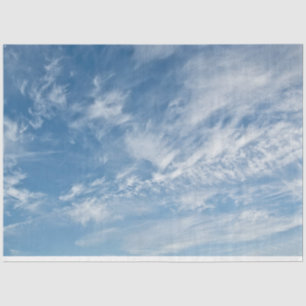 Papier Mousseline Ciel bleu nuages blancs éparpillés Motif bleu
