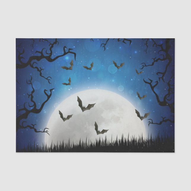 Papier Mousseline Ciel nocturne éffrayant de Halloween (Recto)