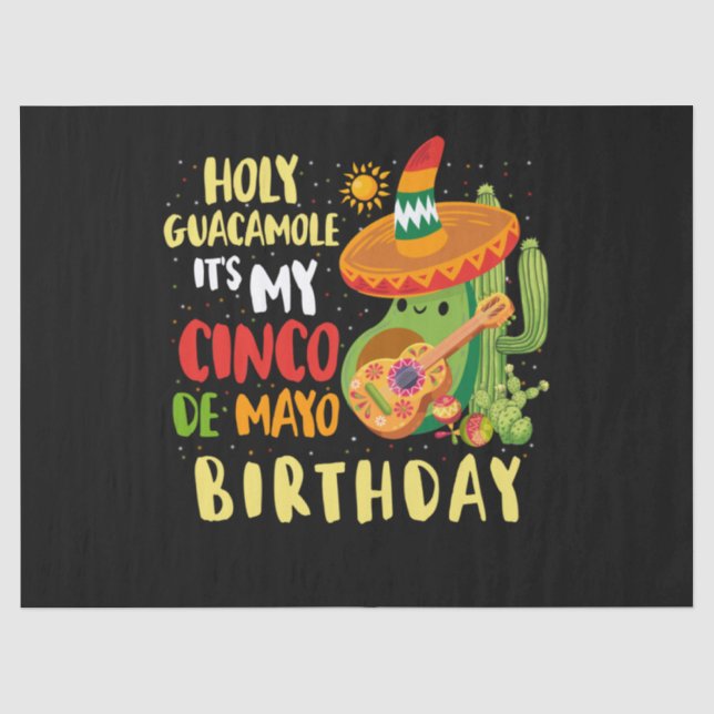 Papier Mousseline Cinco De Mayo Anniversaire Saint-Guacamole Mexicai (Recto)
