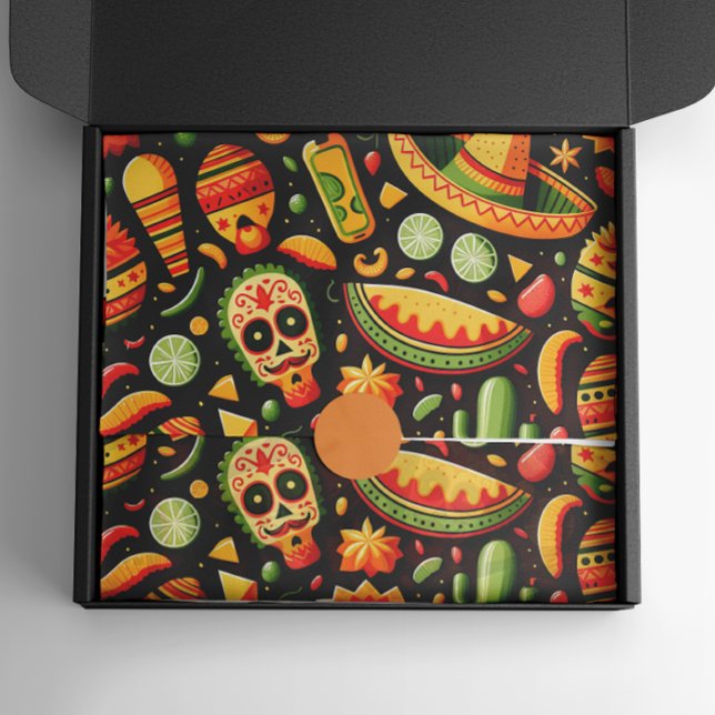 Papier Mousseline Cinco de Mayo. Motif de dessin animé mexicain (Créateur téléchargé)