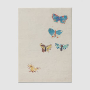Papier Mousseline Cinq papillons par Odilon Redon
