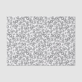 Papier Mousseline cinquantième Motif de nombre d'anniversaire noir