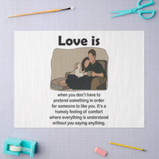 Papier Mousseline Citation de couple d'amour romantique pour fête de