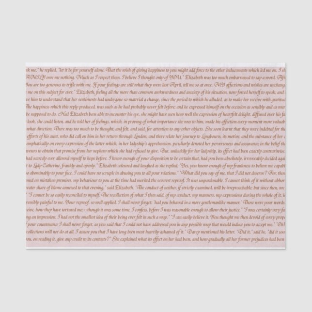 Papier Mousseline Citation de fierté et de préjudice (Recto)