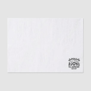 Papier Mousseline Citation Inspirante de Joie et de Félicité
