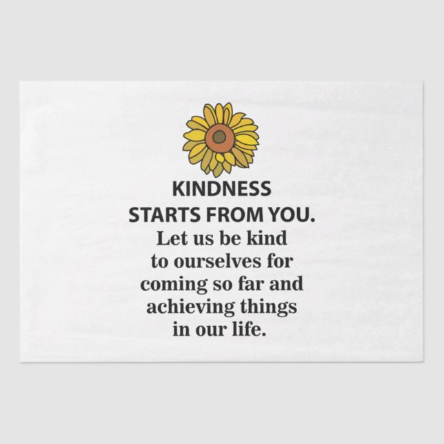 Papier Mousseline Citation Inspiration Kindness Sunflower (Recto)