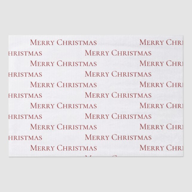 Papier Mousseline Citation rouge sur blanc Joyeux Noël (Recto)