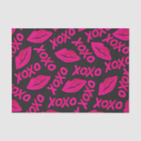 Citation XOXO noir Neon rose lèvres Motif