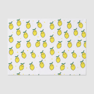 Papier Mousseline Citron à visage joyeux jaune mignon