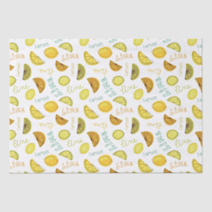 Papier Mousseline Citron et citron vert Motif