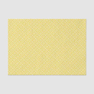 Papier Mousseline Citron jaune Motif grec