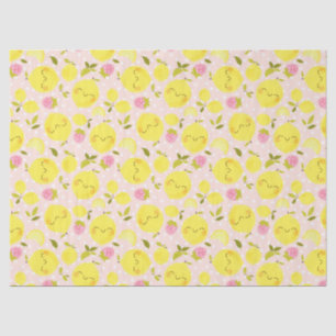 Papier Mousseline Citron rose fraise