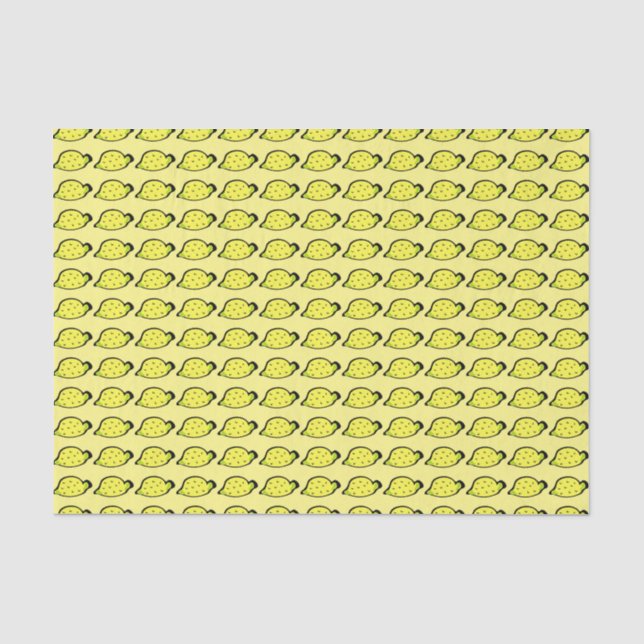 Papier Mousseline Citrons de dessin Motif Jaune (Recto)