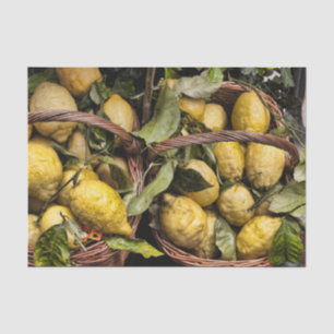 Papier Mousseline Citrons italiens dans un panier